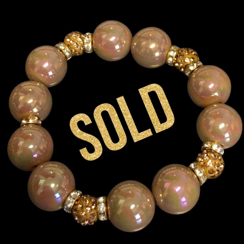 Brown Chunky Beaded Bracelet 🤎